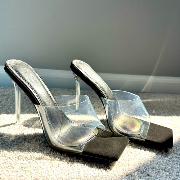 ShoeLand Clear High Heel Sandals, Women’s 7.5 - Picture 1 of 6